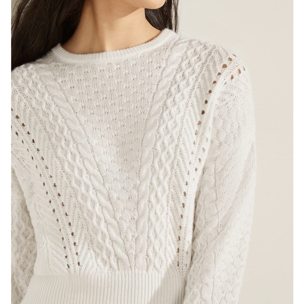 GUESS "Braya" Cable Knit Sweater - Picture 2 of 6